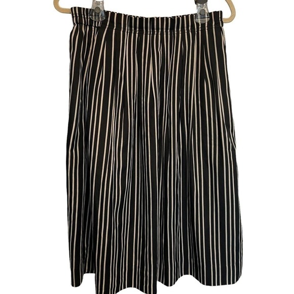 J. Crew Skirt Striped Black & White Elastic Waist Lined Pockets Size 6 NEW - Picture 11 of 12